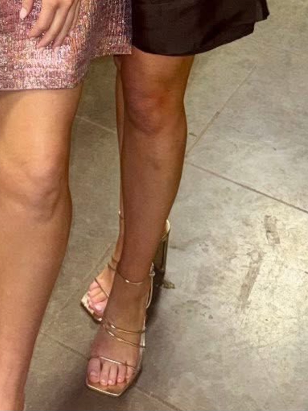 Billini Rose Gold Sequin Mini Skirt